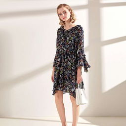 【開名牌服裝店衣香麗影長袖連衣裙】- 